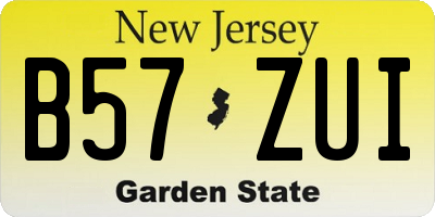 NJ license plate B57ZUI