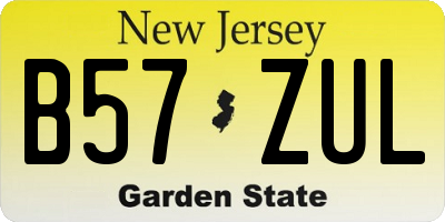 NJ license plate B57ZUL