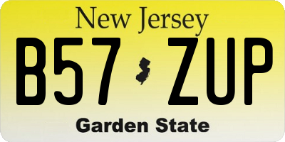 NJ license plate B57ZUP
