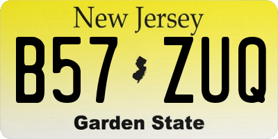 NJ license plate B57ZUQ
