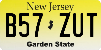 NJ license plate B57ZUT