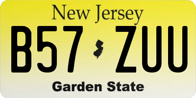 NJ license plate B57ZUU