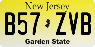 NJ license plate B57ZVB
