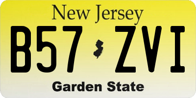 NJ license plate B57ZVI