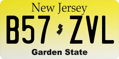 NJ license plate B57ZVL
