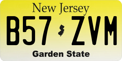 NJ license plate B57ZVM