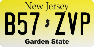 NJ license plate B57ZVP