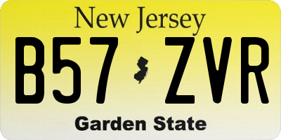 NJ license plate B57ZVR