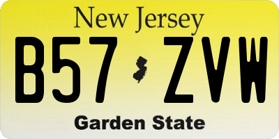NJ license plate B57ZVW