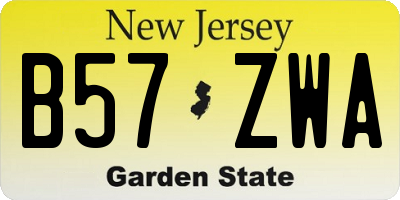NJ license plate B57ZWA