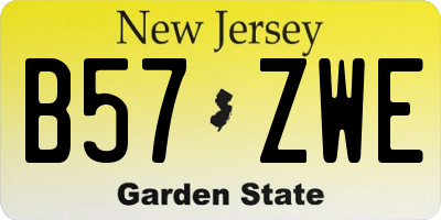 NJ license plate B57ZWE