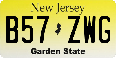 NJ license plate B57ZWG
