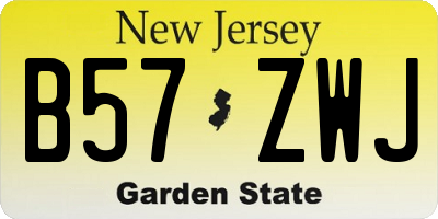 NJ license plate B57ZWJ