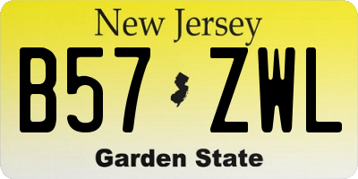 NJ license plate B57ZWL