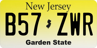NJ license plate B57ZWR