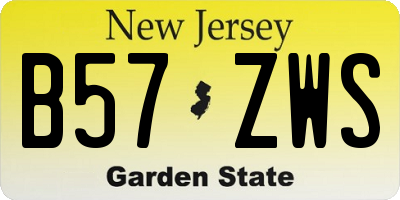 NJ license plate B57ZWS