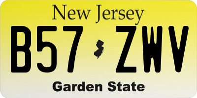 NJ license plate B57ZWV