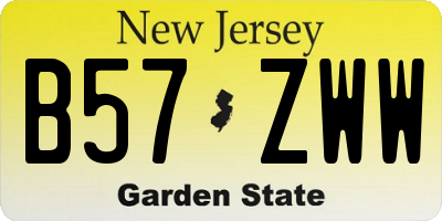 NJ license plate B57ZWW
