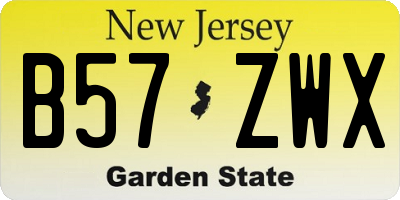 NJ license plate B57ZWX
