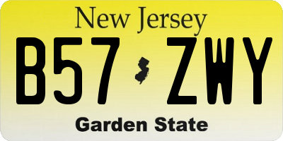 NJ license plate B57ZWY
