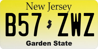 NJ license plate B57ZWZ