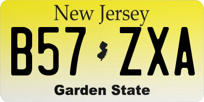 NJ license plate B57ZXA