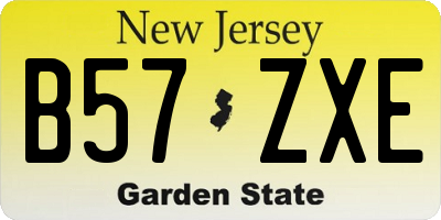 NJ license plate B57ZXE