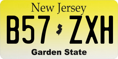 NJ license plate B57ZXH