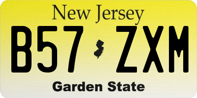 NJ license plate B57ZXM