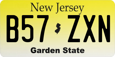 NJ license plate B57ZXN