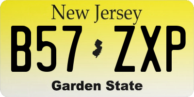 NJ license plate B57ZXP