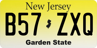 NJ license plate B57ZXQ