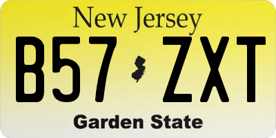 NJ license plate B57ZXT