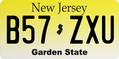 NJ license plate B57ZXU