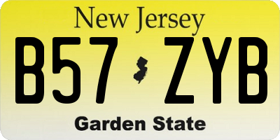 NJ license plate B57ZYB