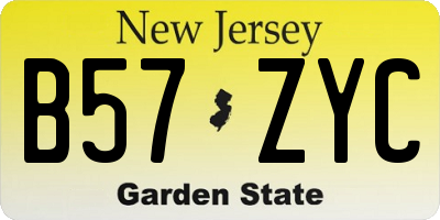 NJ license plate B57ZYC