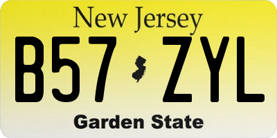 NJ license plate B57ZYL