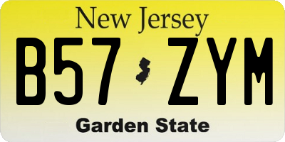 NJ license plate B57ZYM