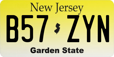 NJ license plate B57ZYN