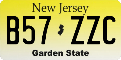 NJ license plate B57ZZC
