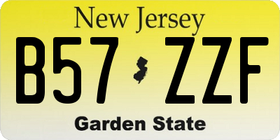 NJ license plate B57ZZF