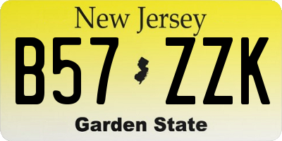 NJ license plate B57ZZK