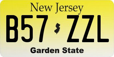 NJ license plate B57ZZL