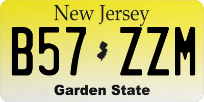 NJ license plate B57ZZM