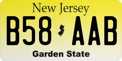 NJ license plate B58AAB
