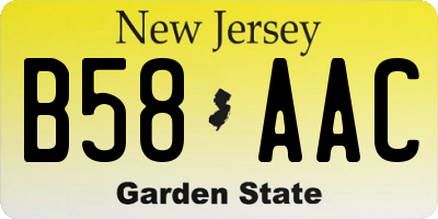 NJ license plate B58AAC