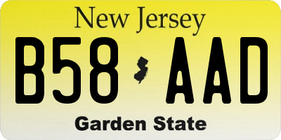 NJ license plate B58AAD