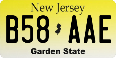 NJ license plate B58AAE