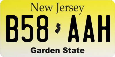 NJ license plate B58AAH