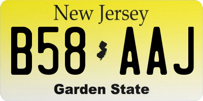NJ license plate B58AAJ